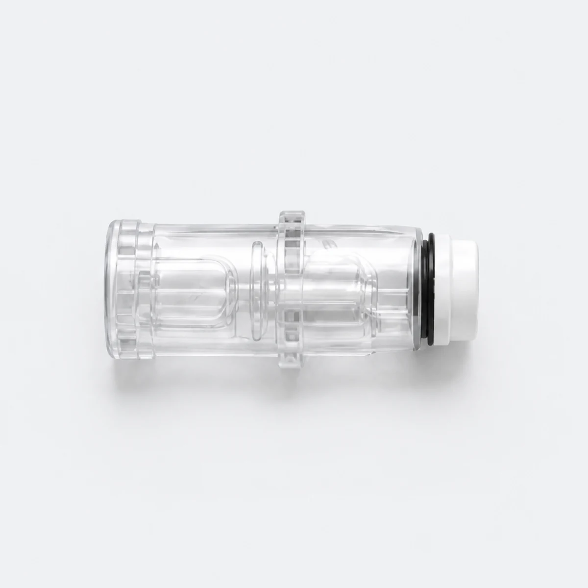 An inspection capture of a transparent medical-device cartridge.